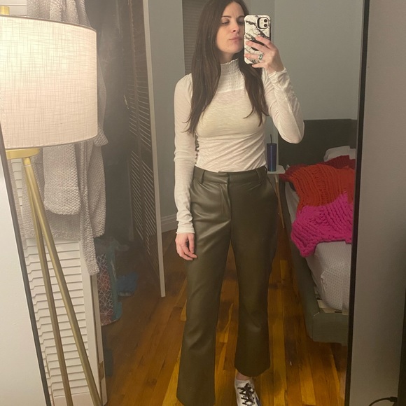 NWT free people white ruffle mock neck - Picture 1 of 4